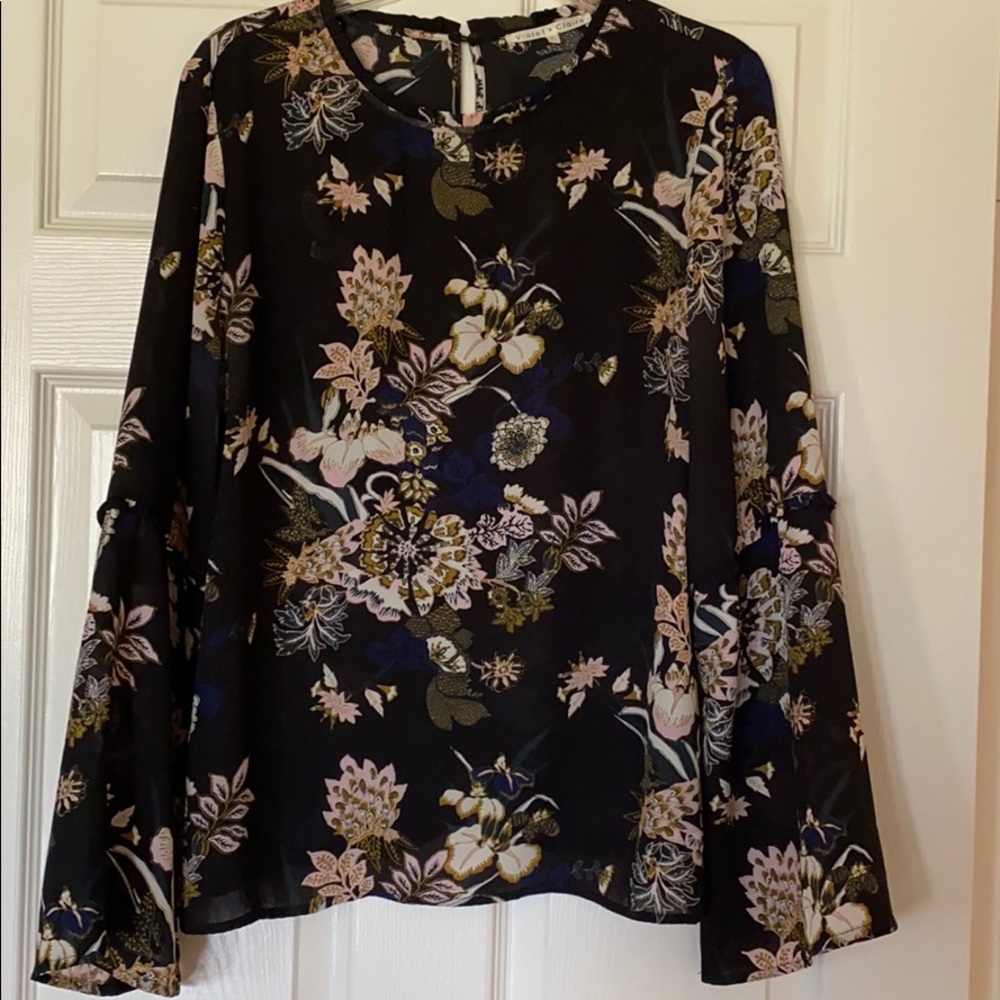 Beautiful black floral blouse